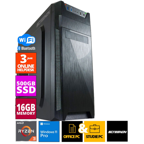 Escritório de Orçamento PC - Ryzen 3 - 500 GB NVME SSD - 16GB RAM - RADEON VEGA 8 - incluindo Office Professional Plus 2021