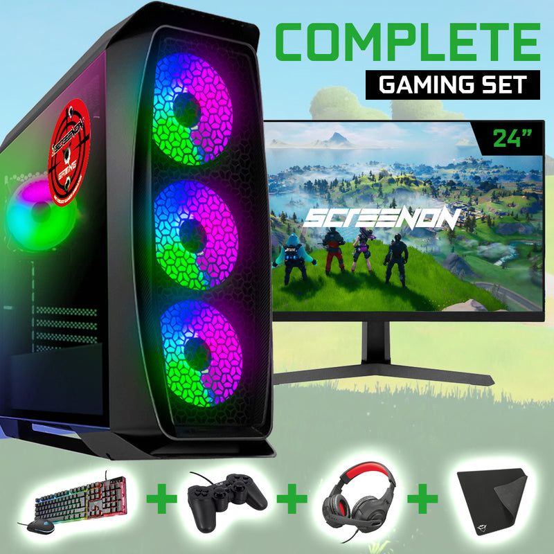 Screenon - Gaming Set - X150126 - V1 (Gamepc.x150126 + 24 inch monitor + keyboard + mouse)