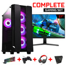 ScreenON - Gaming Set - X100128 - V2 (GamePC.X100128 + 27 Inch Monitor + Toetsenbord + Muis, Controller, Headset & Muismat) + WiFi & Bluetooth