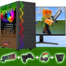 Screenson - Minecraft Edition Gaming Set - X104154 - V1, V2 y V3 (GamePC.X104154 + Monitor de 24 pulgadas + Teclado + Mouse + Controlador + Crédito de vapor de € 20 €)