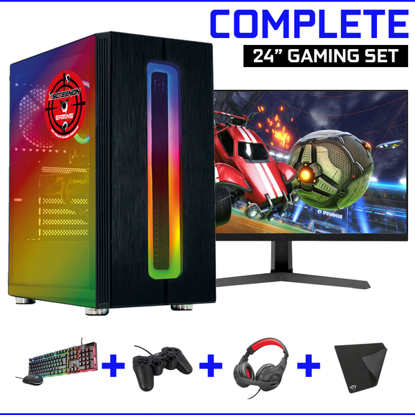 Screenon - Conjunto de jogos - X100128 - (gamepc.x100128 + monitor de 24 polegadas + teclado + mouse)