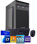Intel Compleet PC SET | Intel Core i7 | 32 GB DDR4 | 1 TB SSD + Muis & Toetsenbord | Windows 11 Pro + WiFi & Bluetooth