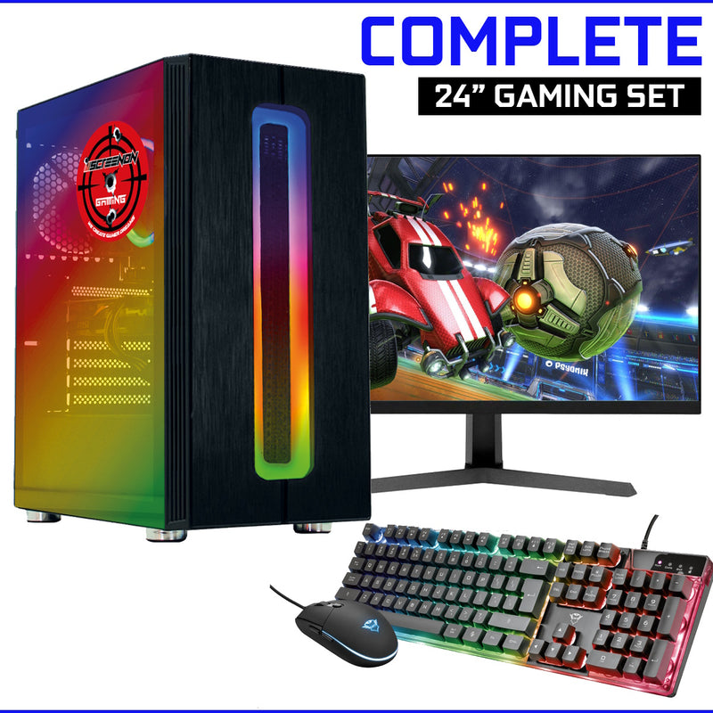 Screenon - Conjunto de jogos - X105128 - (gamepc.x105128 + monitor de 24 polegadas + teclado + mouse)